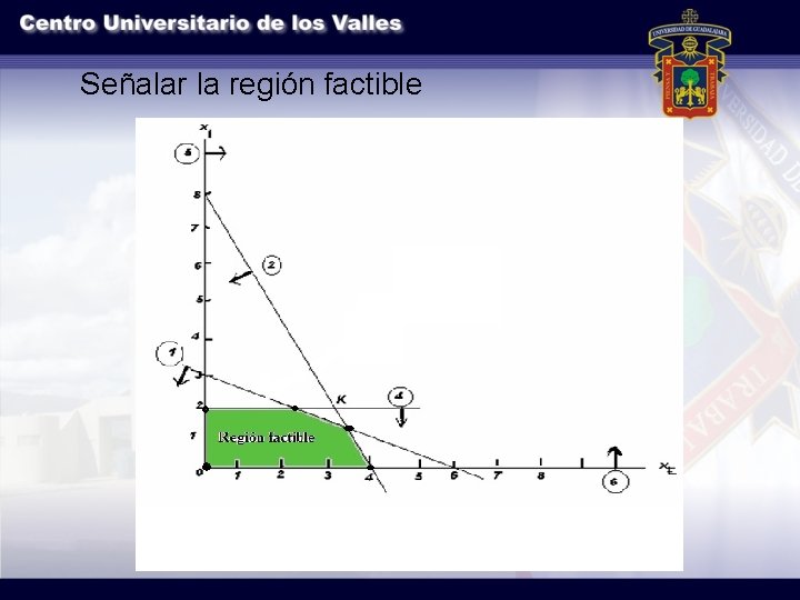 Señalar la región factible 