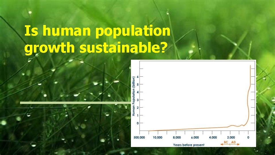 Is human population growth sustainable? 