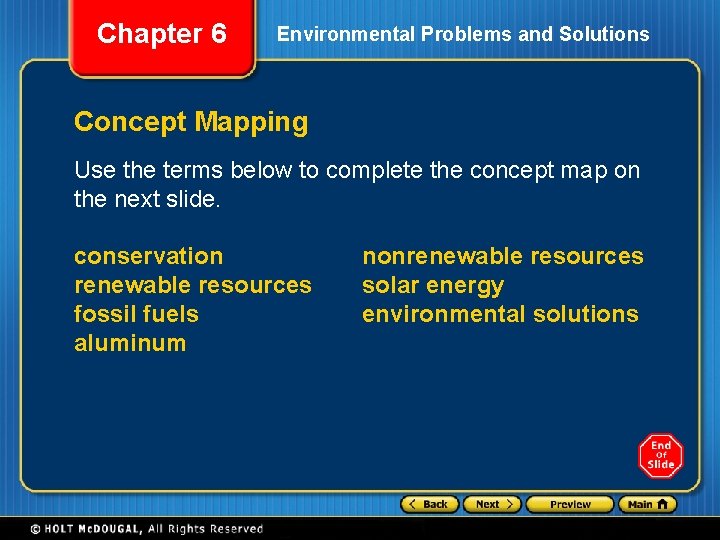 Chapter 6 Environmental Problems and Solutions Preview Section