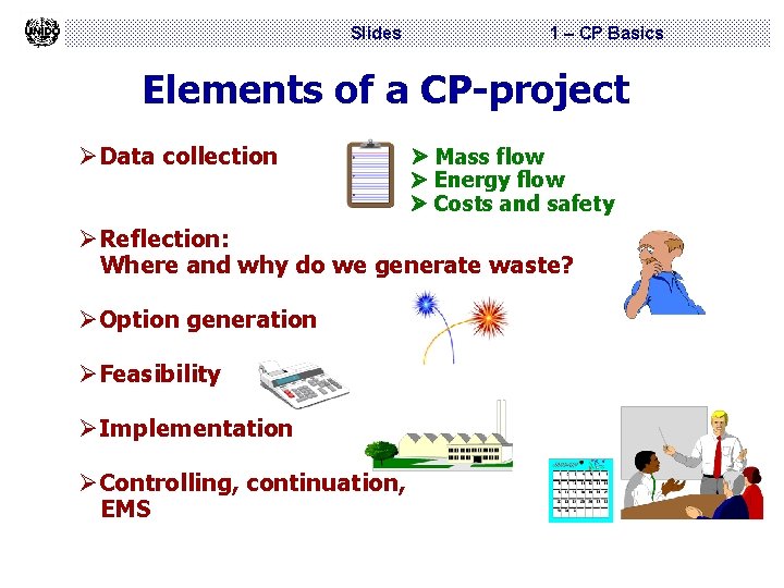 Slides 1 – CP Basics Elements of a CP-project ØData collection Mass flow Energy