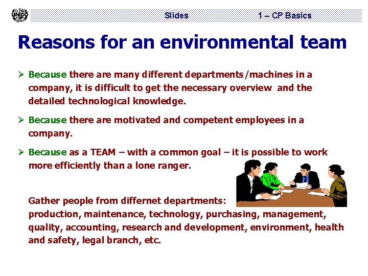 Slides 1 – CP Basics Reasons for an environmental team Ø Because there are