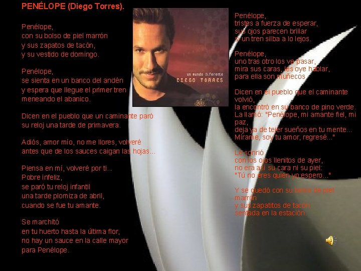 PENÉLOPE (Diego Torres). Penélope, con su bolso de piel marrón y sus zapatos de