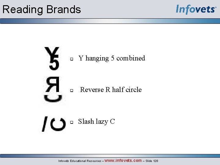 Reading Brands Y hanging 5 combined Reverse R half circle Slash lazy C Infovets