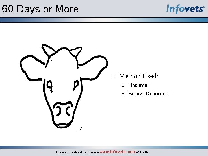 60 Days or More Method Used: Hot iron Barnes Dehorner Infovets Educational Resources –