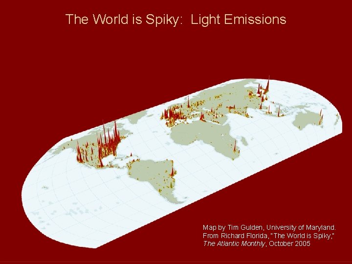 The World is Spiky: Light Emissions Map by Tim Gulden, University of Maryland. From