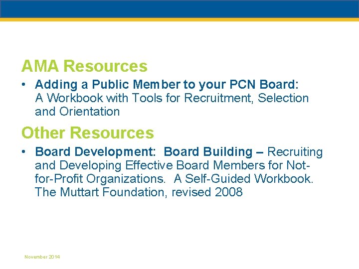 AMA Resources • Adding a Public Member to your PCN Board: A Workbook with