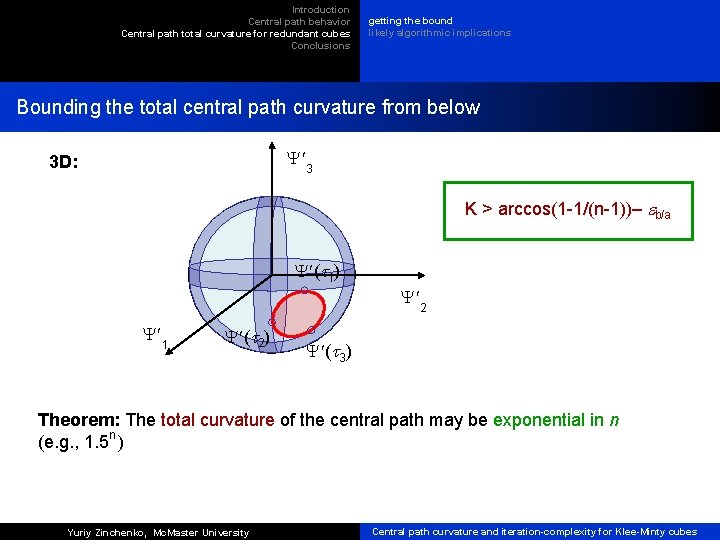 Introduction Central path behavior Central path total curvature for redundant cubes Conclusions getting the