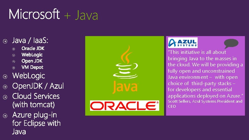 + Java “This initiative is all about bringing Java to the masses in the