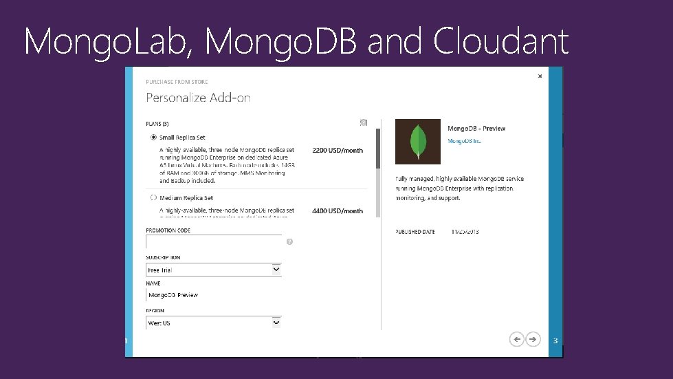 Mongo. Lab, Mongo. DB and Cloudant 