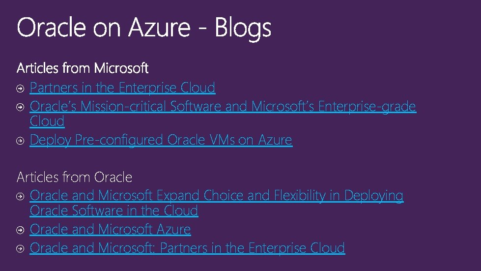 Partners in the Enterprise Cloud Oracle’s Mission-critical Software and Microsoft’s Enterprise-grade Cloud Deploy Pre-configured