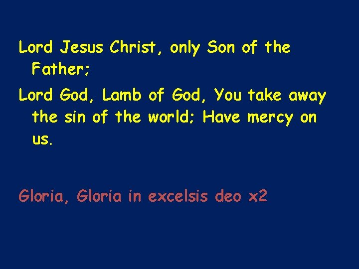 Lord Jesus Christ, only Son of the Father; Lord God, Lamb of God, You