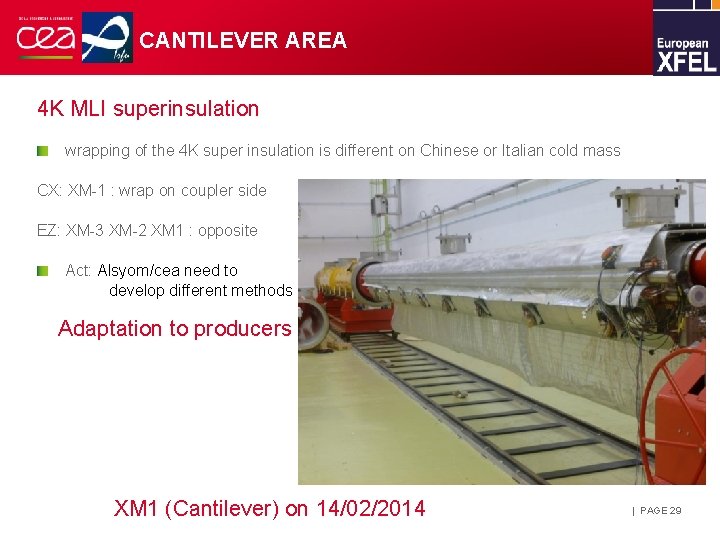 CANTILEVER AREA 4 K MLI superinsulation wrapping of the 4 K super insulation is