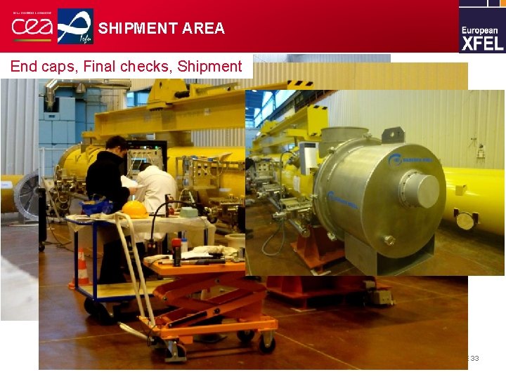 SHIPMENT AREA End caps, Final checks, Shipment | PAGE 33 