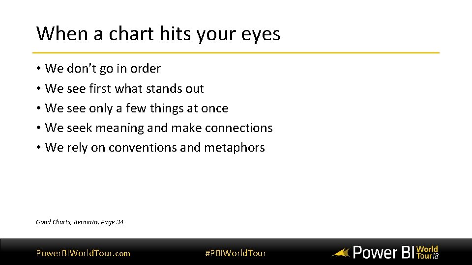 When a chart hits your eyes • We don’t go in order • We
