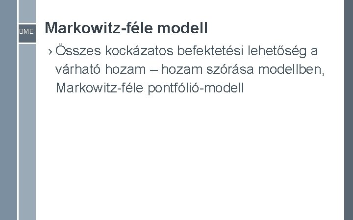 BME Markowitz-féle modell › Összes kockázatos befektetési lehetőség a várható hozam – hozam szórása