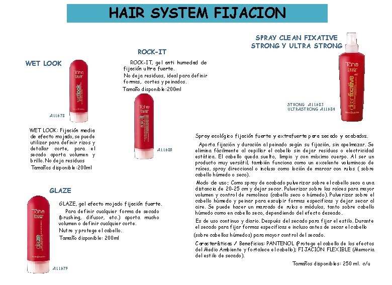 HAIR SYSTEM FIJACION SPRAY CLEAN FIXATIVE STRONG Y ULTRA STRONG ROCK-IT WET LOOK ROCK-IT,