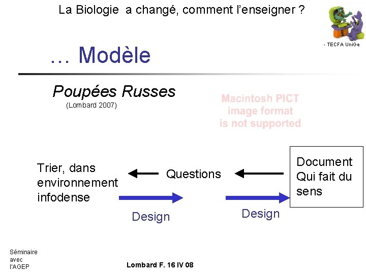 La Biologie a changé, comment l’enseigner ? - TECFA Uni. Ge … Modèle Poupées