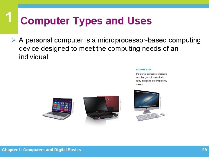 1 Computer Types and Uses Ø A personal computer is a microprocessor-based computing device