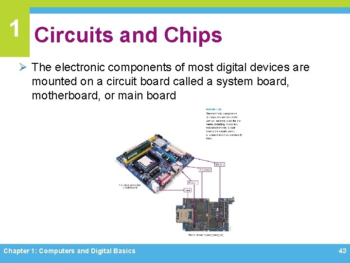 1 Circuits and Chips Ø The electronic components of most digital devices are mounted