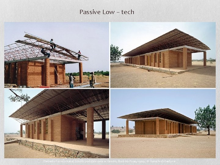 Passive Low – tech Diebedo Francis Kere: Szkoła podstawowa w Gando, Burkina Faso, 1999.