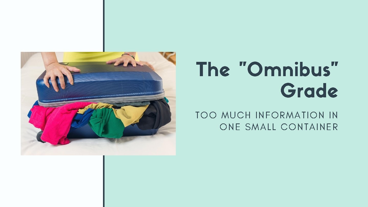 The "Omnibus" Grade TOO MUCH INFORMATION IN ONE SMALL CONTAINER The "Omnibus" Grade TOO MUCH INFORMATION IN ONE SMALL CONTAINER
