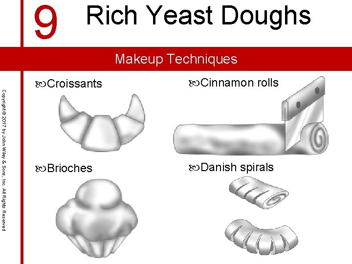 9 Rich Yeast Doughs Makeup Techniques Copyright © 2017 by John Wiley & Sons,