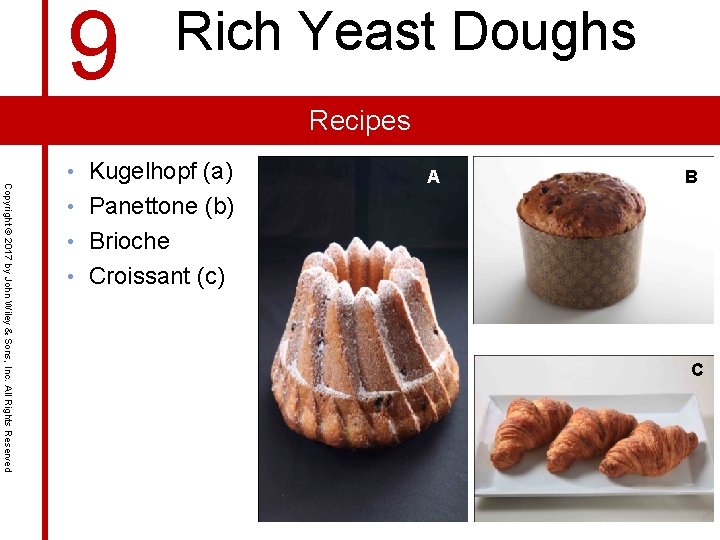9 Rich Yeast Doughs Recipes Copyright © 2017 by John Wiley & Sons, Inc.