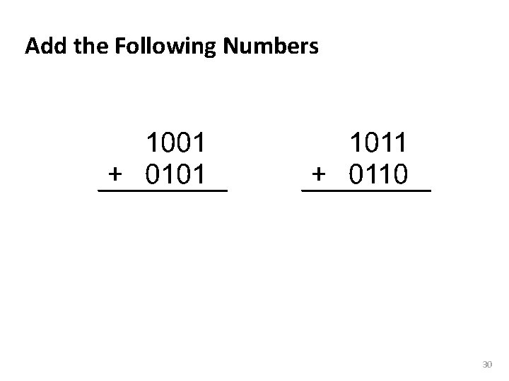 Carnegie Mellon Add the Following Numbers 30 