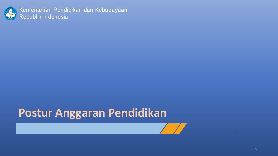 Kementerian Pendidikan dan Kebudayaan Republik Indonesia Postur Anggaran Pendidikan 1 15 