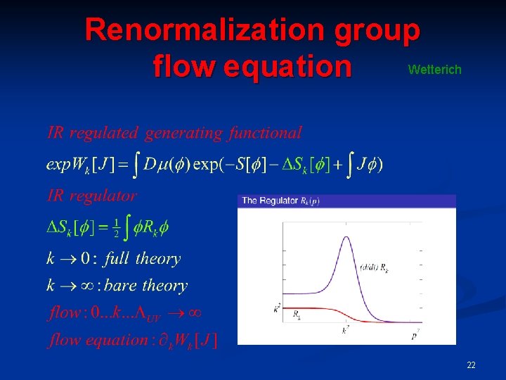 Renormalization group Wetterich flow equation 22 