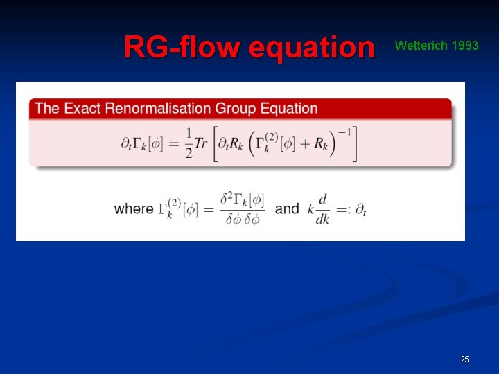 RG-flow equation Wetterich 1993 25 