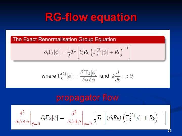 RG-flow equation propagator flow 26 