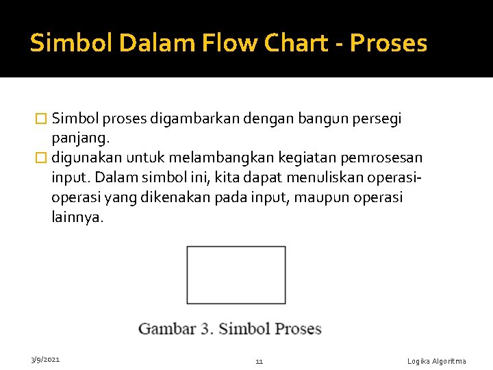 Simbol Dalam Flow Chart - Proses � Simbol proses digambarkan dengan bangun persegi panjang.