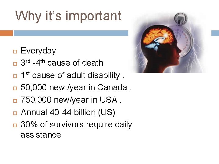 Why it’s important Everyday 3 rd -4 th cause of death 1 st cause