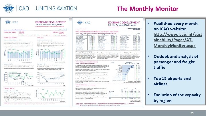 The Monthly Monitor • Published every month on ICAO website: http: //www. icao. int/sust
