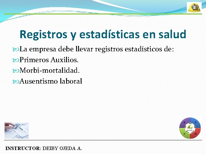 Registros y estadísticas en salud La empresa debe llevar registros estadísticos de: Primeros Auxilios.