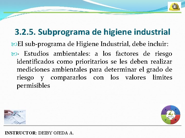 3. 2. 5. Subprograma de higiene industrial El sub-programa de Higiene Industrial, debe incluir: