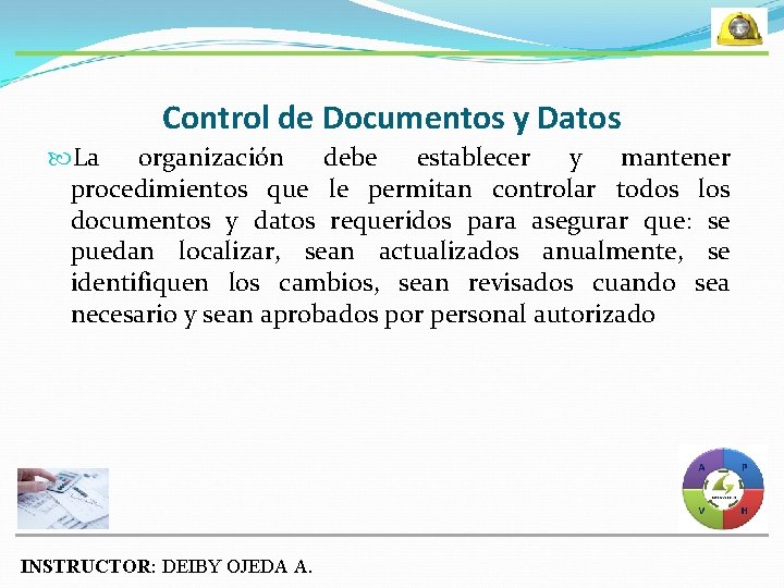 Control de Documentos y Datos La organización debe establecer y mantener procedimientos que le