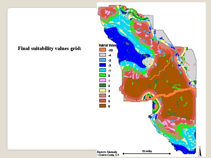 Final suitability values grid: 