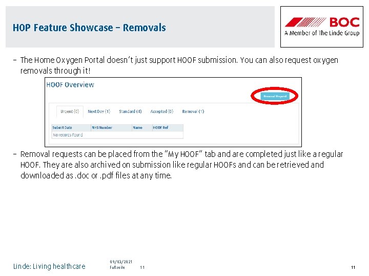 HOP Feature Showcase – Removals – The Home Oxygen Portal doesn’t just support HOOF