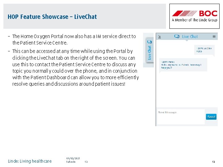 HOP Feature Showcase – Live. Chat – The Home Oxygen Portal now also has