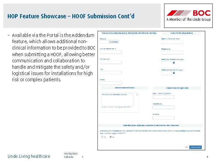 HOP Feature Showcase – HOOF Submission Cont’d – Available via the Portal is the