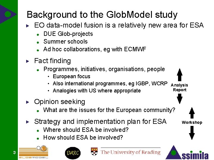 Background to the Glob. Model study EO data-model fusion is a relatively new area