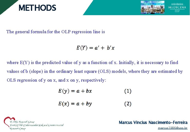 METHODS The general formula for the OLP regression line is where E(Y) is the