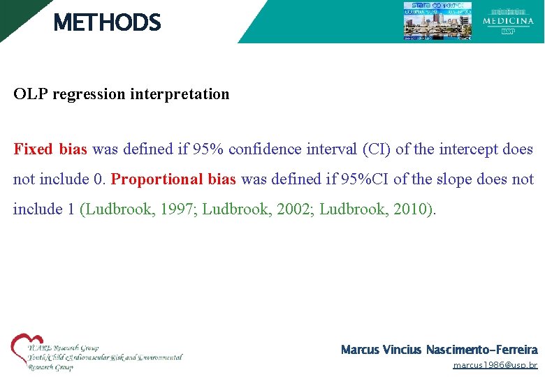 METHODS OLP regression interpretation Fixed bias was defined if 95% confidence interval (CI) of