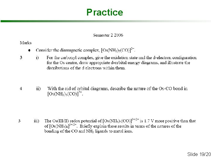 Practice Slide 19/20 