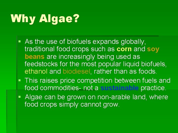 Bio Diesel from Algae An Integrated Approach Algae