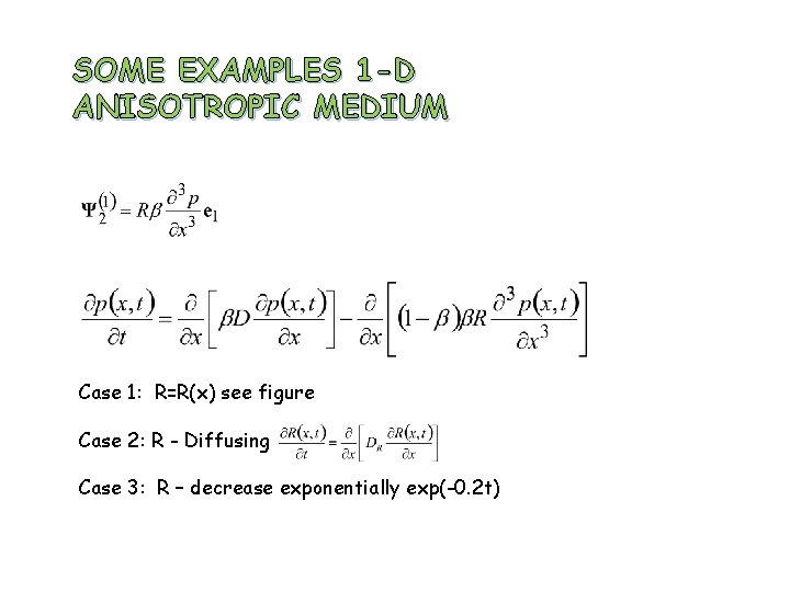 SOME EXAMPLES 1 -D ANISOTROPIC MEDIUM Case 1: R=R(x) see figure Case 2: R