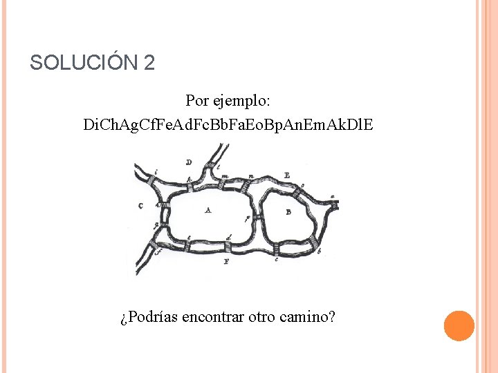 SOLUCIÓN 2 Por ejemplo: Di. Ch. Ag. Cf. Fe. Ad. Fc. Bb. Fa. Eo.