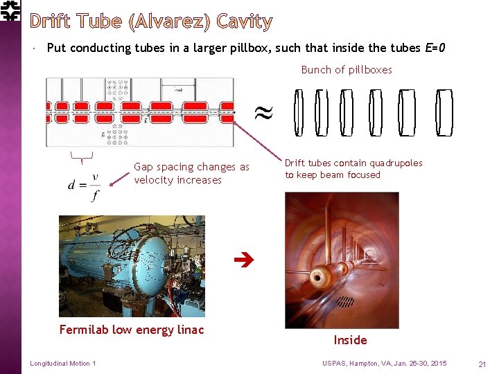  Put conducting tubes in a larger pillbox, such that inside the tubes E=0